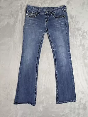 Miss Me Boot Cut Jeans Women's 31 (32x31) Light Wash Mid Rise Studded Sequin @TD • $29.95