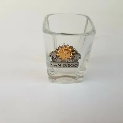Vintage San Diego Shot Glass Metal Embossed Square Shotglass • $10.99