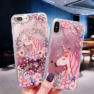 $5.49 • Buy For IPhone Samsung Bling Quicksand Dream Unicorn Fashion Girl Phone Case Cover