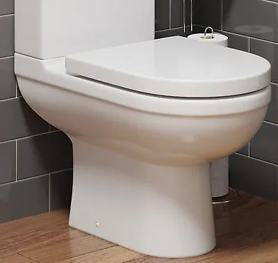 Bathroom Toilet Seat WC Soft Close White Top Fixing Easy Fit Chrome Hinges • £24.97
