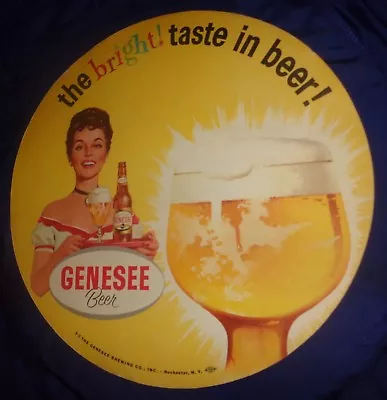 RP2637 Vtg Genesee Beer Beer Tray Blotter Coaster Double Sided • $18.28