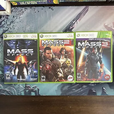 Mass Effect 1 2 & 3 Bundle Microsoft Xbox 360 BioWare RPG Video Games • $13.25