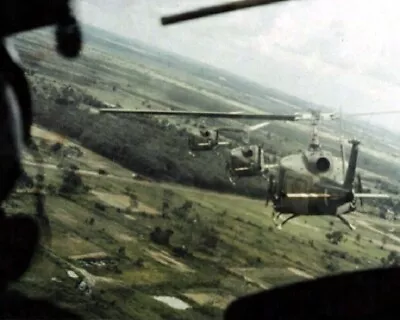 UH-1D Huey Helicopters In Flight East Of Lai Khe 8x10 Vietnam War Photo 961 • $7.43