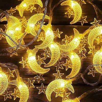 3m Christmas Moon Star LED String Fairy Lights Garland Festival Party Decoration • £3.99