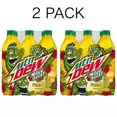 Mountain Dew Maui Burst Dew With A Blast Of Pineapple 16.9 Fl Oz 6 Bottle 2 PACK • $22.85