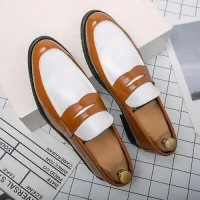 Men's Dress Shoes Slip On Loafer Round Toe Formal Comfort Color Matching Party • $52.79