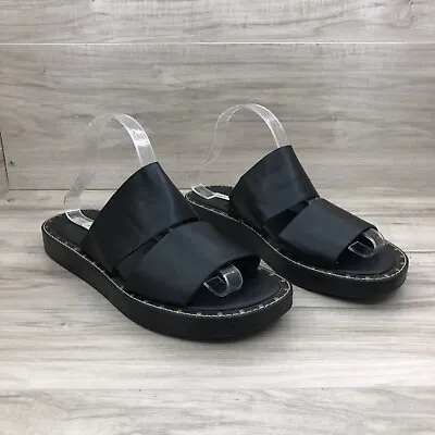 Zara Trafaluc Sandals Womens EU 41 Black Slip On Slide Flat Shoes • $27.99