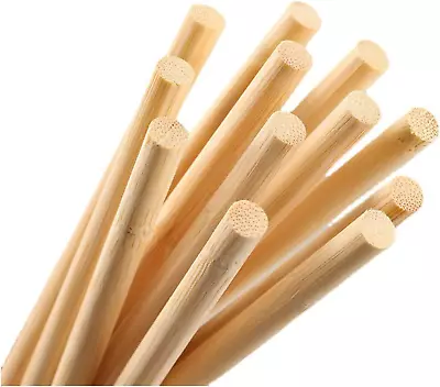 Wooden Dowel Rods 1/2  3/8  1/4  Unfinished Bamboo Wood Craft Pack 25 50 100 • $51.37