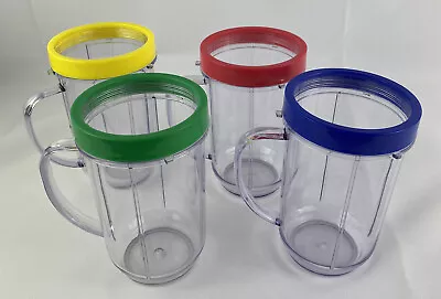 X4 EUC Magic Bullet Blender Mugs Cups W/ Lip Rings Handles Replacement Parts • $9.99