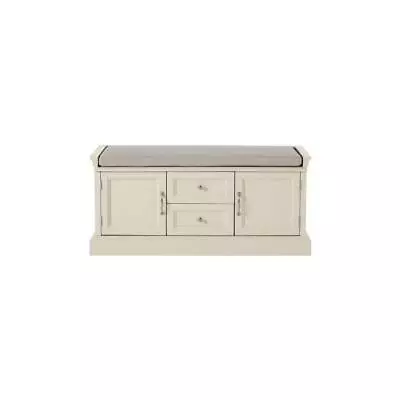 Home Decorators Storage Bench 46.7  Wood Backless Entryway Furniture Off-White • $446.83