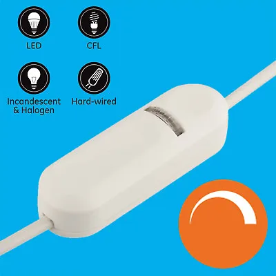 Universal White In Line Lighting Lamp Dimmer Switch 4W-150W Incandescent LED CFL • £26.98