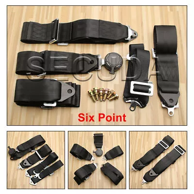 Hq Sports Racing Harness Seat Belt 3  4 / 5 / 6 Point Fixing Quick Release Black • $136.29