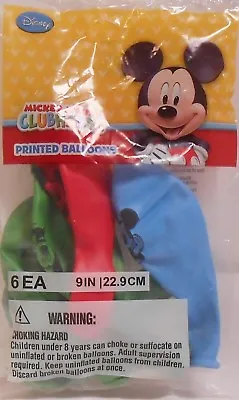 Party Balloons DISNEY MICKEY MOUSE CLUBHOUSE Printed Favors Birthday 6 Pack • $2.95