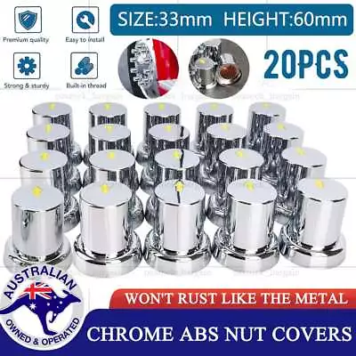 20X Wheel Nut Covers Safety Arrow Chrome ABS Caps For Semi Trucks Trailers Bus • $38.25