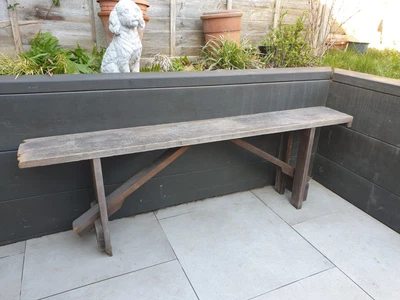 £60 • Buy Folding Antique Driftwood Wooden Bench 