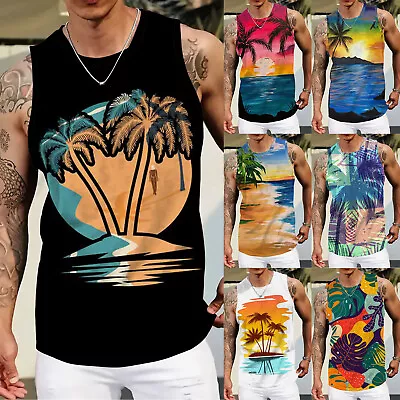 Mens Tank Tops Beach Small Medium Large XL Comfortable Lightweight Summer Beach • $11.69