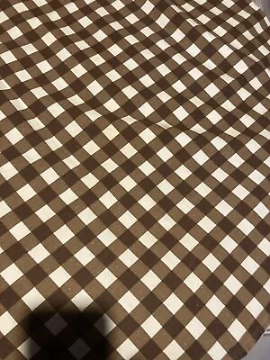 £11.99 • Buy Vintage/Retro 70s Brown/white Check Tablecloth  76in Long W 46 Ins