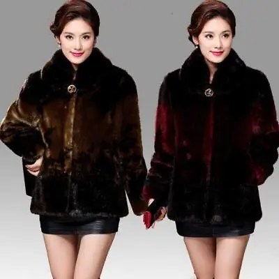 Luxury Real Genuine Mink Fur Soft Women Mom's Outwear Jacket Trench Coats • $134