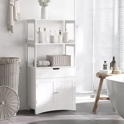 £69.99 • Buy Bathroom Floor Cabinet Storage Unit Kitchen Cupboard W/ Doors Drawer & Shelf