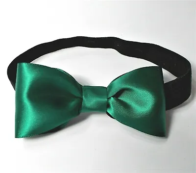 $2.75 • Buy Forest Green Satin Bow Tie - Elastic Band Boys' Accessories - Handmade