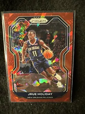 JRUE HOLIDAY 2021 Panini Prizm Basketball #75 RED CRACKED ICE PRIZM New Orleans • $1.99