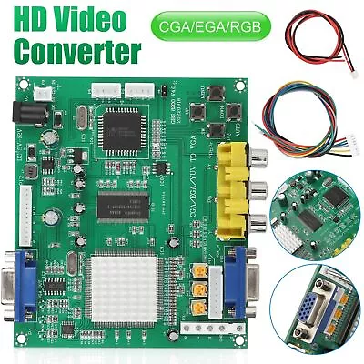 24-bit CGA/EGA/RGB To VGA Game HD Video Converter Module Monitor Board Universal • $40.86