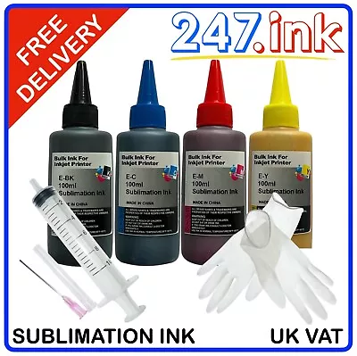 £28 • Buy Sublimation Ink Refill Kit For Epson Printers (Set Of 4, 100ml Bottles) Non-oem