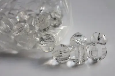 22mm Large Round Faceted Plexiglass Crystal Beads. Unusual Chandelier Style  • £6.75