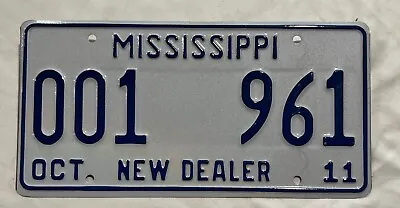 License Plate S     Mississippi 001  961  2011 New Car Dealer • $18
