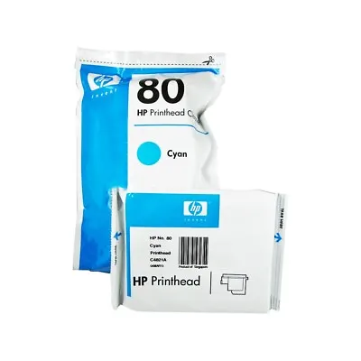 Genuine HP 80 Cyan Printhead & Cleaner C4821A DesignJet 1050 1055 • $49.99