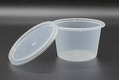 Clear Plastic Food Grade Storage With Lids Deli Sauce Pots - 2oz 50ml 4oz 100ml • £6.68