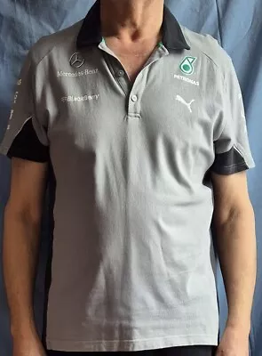 Mercedes F1 Petronas Grey Polo Shirt Size XL • £15