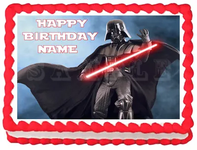 DARTH VADER Star Wars Party Edible Cake Topper Image • £8.63