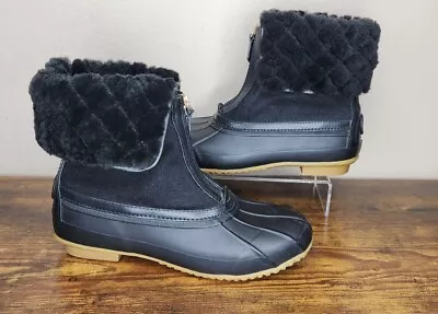 Tory Burch Abbott Shearling Bootie Ankle Duck Boots Rain/ Snow Rubber Size 9 • $69.95
