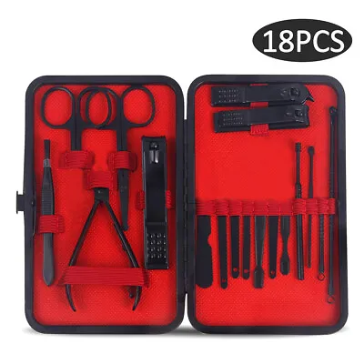 18pcs Manicure Pedicure Nail Clippers Cutter Set Care Cuticle Nippers Tool Kit • £3.59