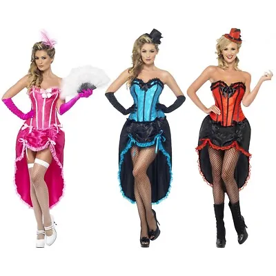Can Can Costume Adult Saloon Girl Burlesque Cabaret Dancer Halloween Fancy Dress • $45.55
