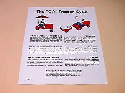 Allis Chalmers  CA  &  D  Pedal Tractor Color Specs • $10