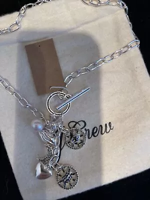 J.Crew Gorgeous Unique Silver Charms Necklace! NWT W/ Pouch • $40