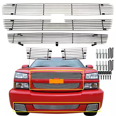 Polished Grill For 2003-2005 Chevy Silverado 1500 Billet Grille Upper Lower 2004 • $95.89