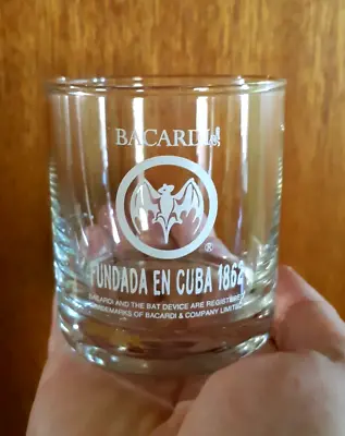 BACARDI Rum BAT LOGO Drinking Glass • $8.95