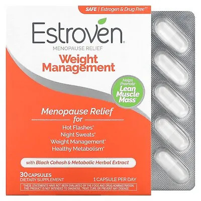 Estroven Menopause Relief Weight Management 30 Capsules Gluten-Free • $26.24