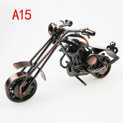 Retro Iron Motorcycle Model Ornament Metal Motorcycle Figurine Sculpture Decor • $14.69