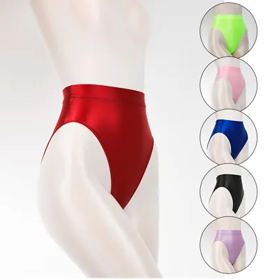 £4.43 • Buy Women Men Silky Shiny Satin Glossy Wet Look Knickers Briefs Underwear Panties❥