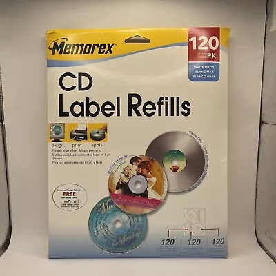 Memorex CD Label Refills White Matte - Inkjet Laser 120 Labels -NEW • $10