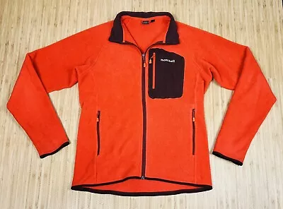 Montbell Full Zip Fleece Jacket Mens Large Red Climaplus Orange Zip Pockets • $49.99