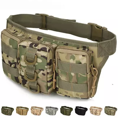 Tactical Waist Pack Military Fanny Packs Waterproof MOLLE Belt Large Waist Bag • $10.99