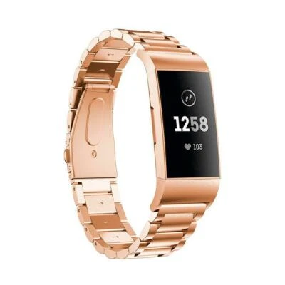 $15.99 • Buy For Fitbit Charge 4 /3 Stainless Steel Watch Band Metal Tracker Wrist Strap