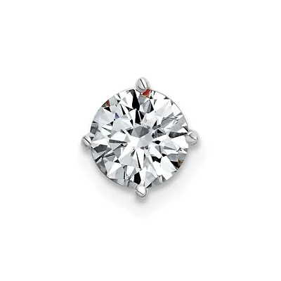 14K White Gold 1ct. 6.5mm Round D E F Pure Light Moissanite Solitaire Slide • $380.95