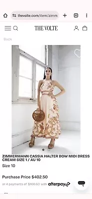 Zimmerman Cassia Halter Bow Midi Dress • $350