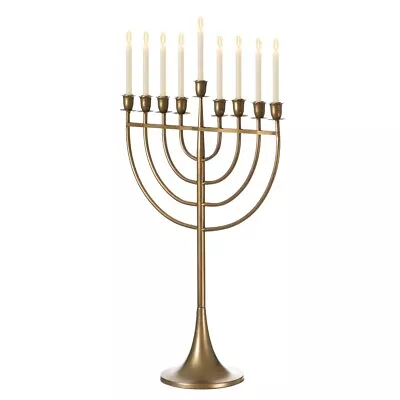 Vintiquewise QI004119.GD.M Modern Solid Metal Judaica Hanukkah Menorah  • $50.60